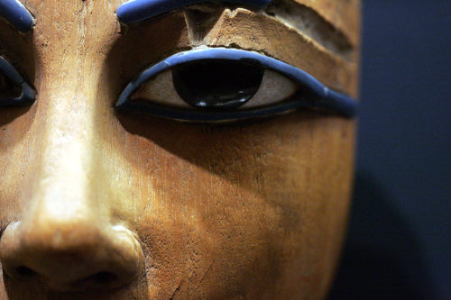 Wooden mummy mask from 18th dynasty Egypt