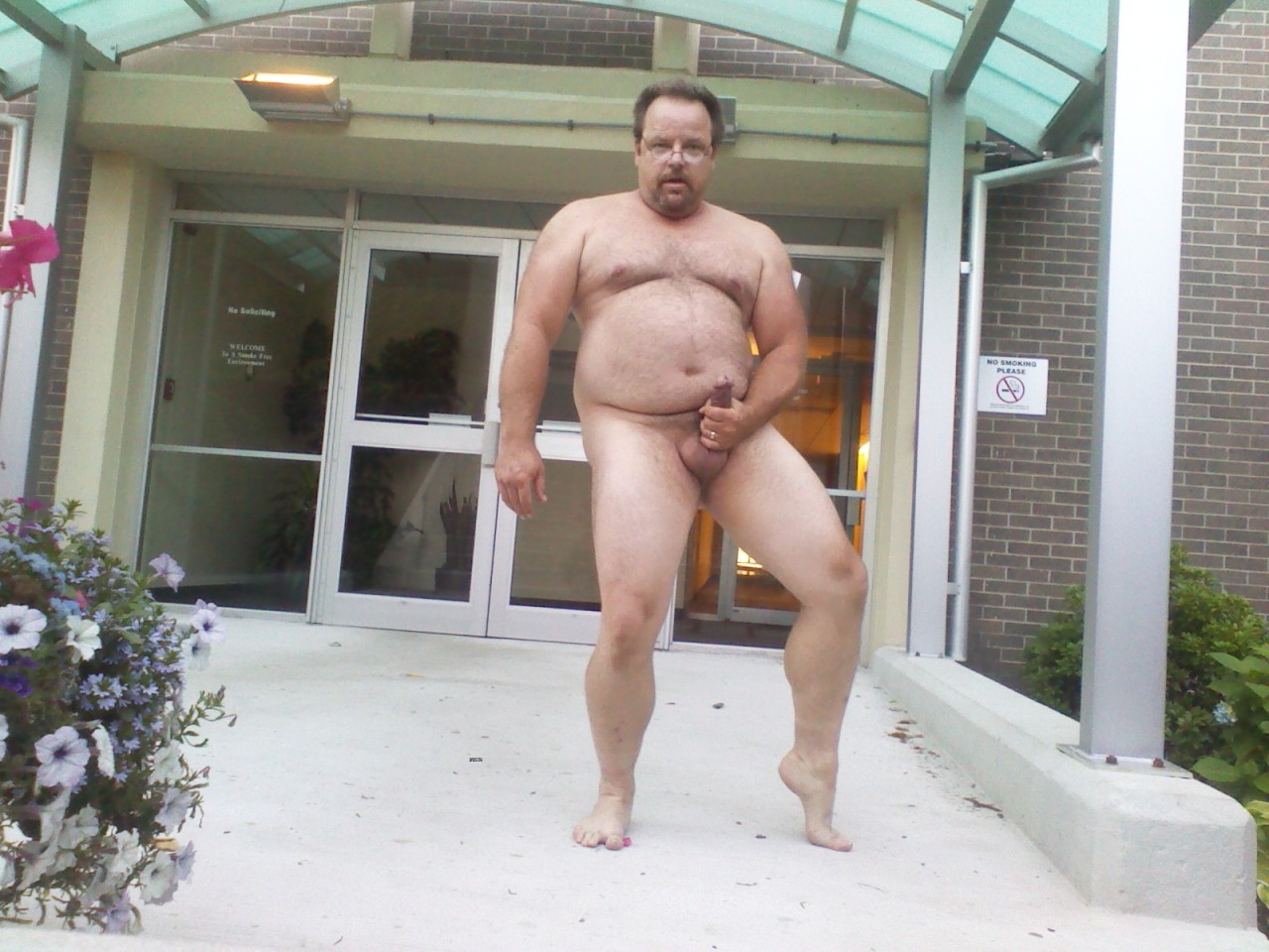 thereal-bretmanley:  Bret Manley Nude and Jerking Off In Front Of Office Building