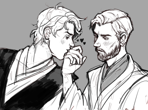 eyewhiskers:Here’s more of that shit nobody asked for, lol. Obikin. I think their height difference 