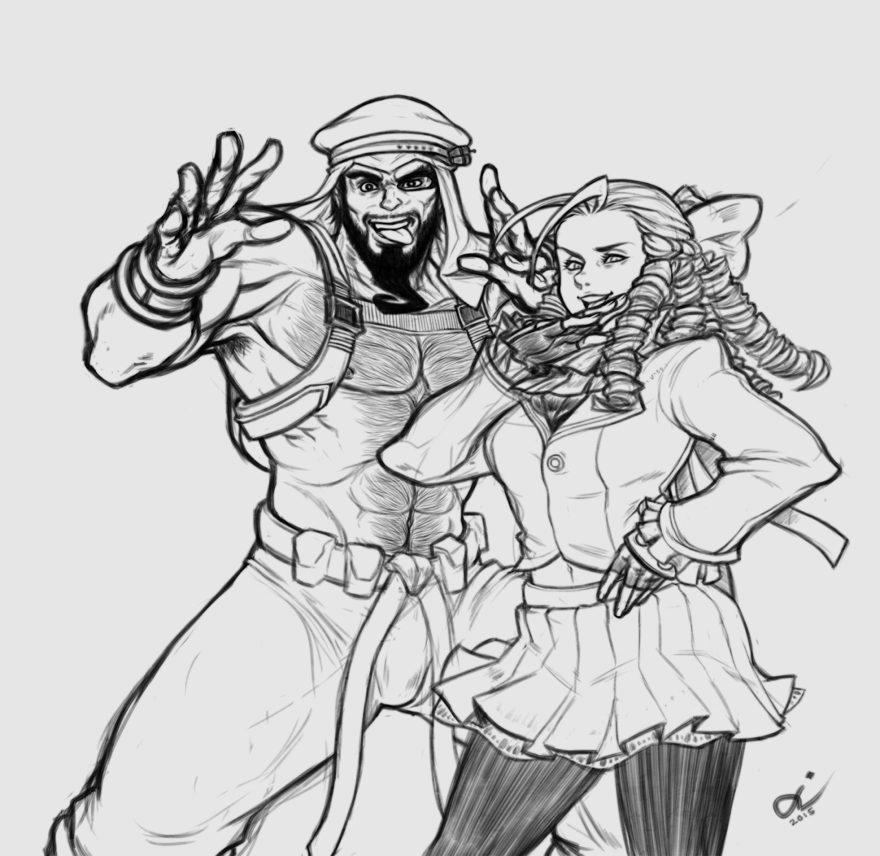 rakugakingdom: .rashid + karin. [street fighter v] thoroughly enjoyed the beta this