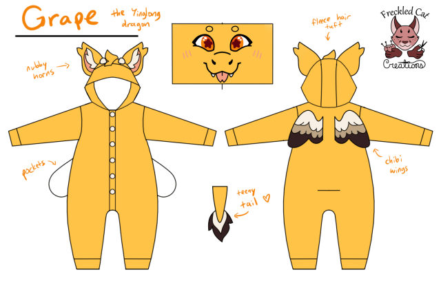 Made this kigurumi of Grape for @ spiltgrapesoda back in summer 2021! She was too small for me to model so I only have 