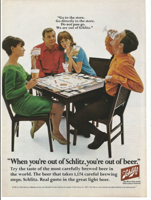 1968 Advertisement Schlitz Beer 