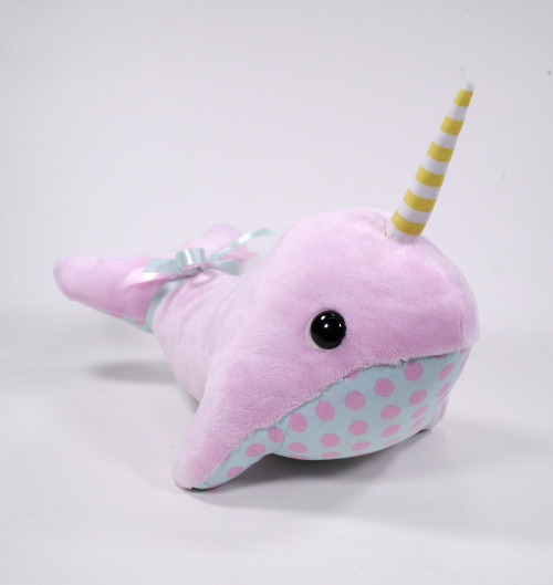 Some big pastel narwhals I made.  These soft cuties are ready to join your pastel room and keep