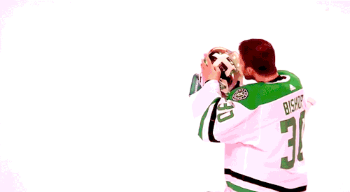 i-hate-hockey:bish gives his helmet a kiss before the gameDALvsMTL 10.30.2018