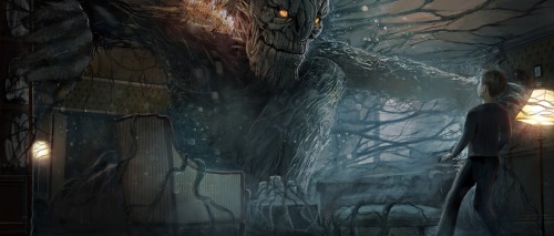 theamazingdigitalart:The amazing concept art of A Monster CallsArtbook: A Monster Calls: The Art and