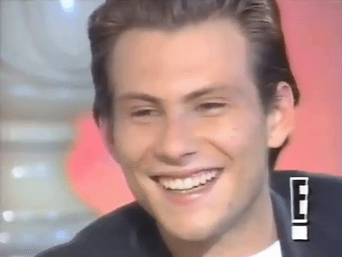 verysadpartyhat: Christian Slater being a cutie in “Mobsters” interview in 1990&nbs