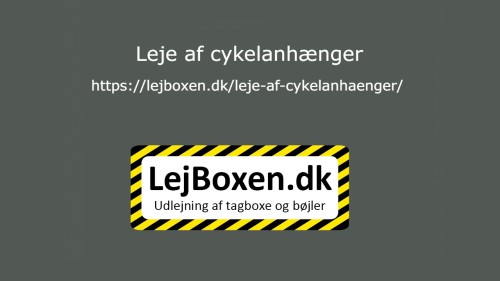 Leje af cykelanhænger. Se vores seneste video på Youtube omkring dette tilbud vi har hos lejboxen.dk