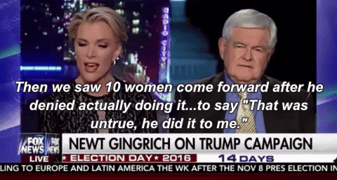 vox:  Newt Gingrich melts down on Fox over Trump spiral, calls Megyn Kelly “fascinated with sex”Well that escalated quickly. Check out the full clip — and Megyn Kelly’s epic takedown — here. 