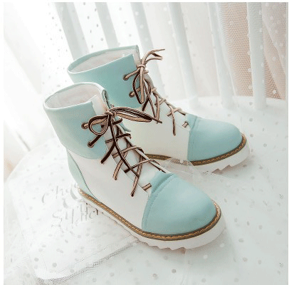 a-riisa:  Cute Pastel Laced-Up Boots  Fashion Kawaii | Promocode : ‘a-riisa’ | 10% off  