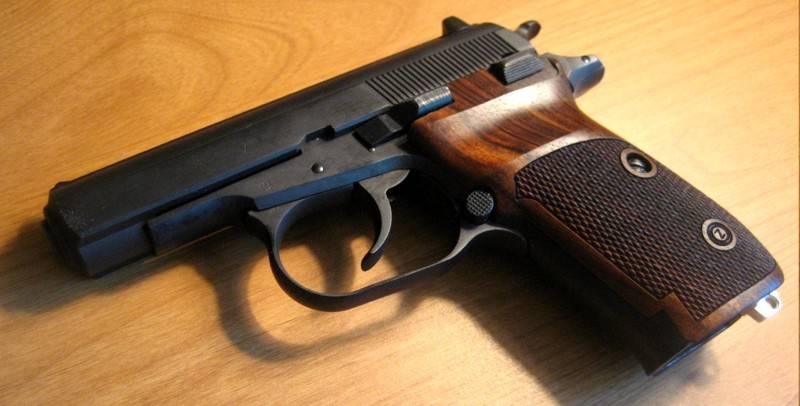 machiavellianfictionist:  CZ 82 with checkered wooden grips, chambered in 9x18mm