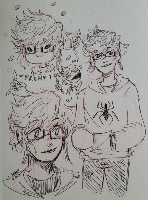 destiny-islanders:  nerdsmcgee:So I found and really liked @destiny-islanders ’s prompto design and basically the whole spiderman au and yeah. I haven’t drawn prompto in a while either so this was fun YOUR ART STYLE IS ADORABLE! I LOVE THIS SO MUCH