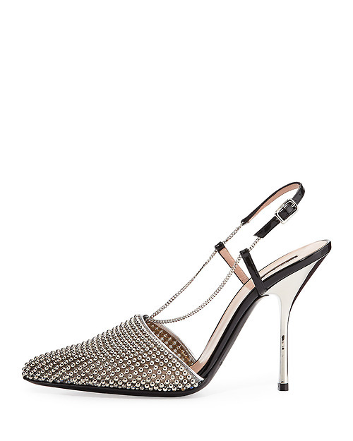 Shoes Fashion Blog Giorgio Armani Beaded Mesh Heels via Tumblr