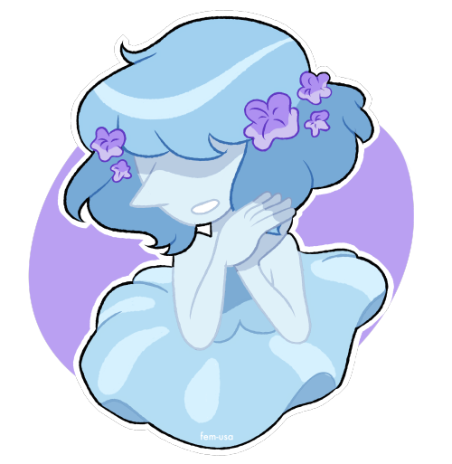 fem-usa:  Blue pearl inspired by sergle!! It’s transparent!  BUY AS A STICKER! my other art 