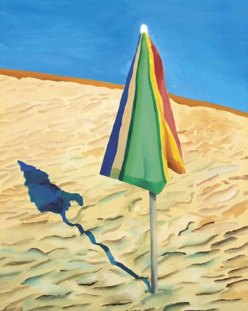 huariqueje: Beach Umbrella   -   David Hockney, 1971.British  b.1937-acrylic on canvas, 49 x 36 ½in.