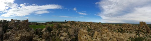 the field of former temples, reduced to rubble by ancient earthquakes, in selinunte, sicilia