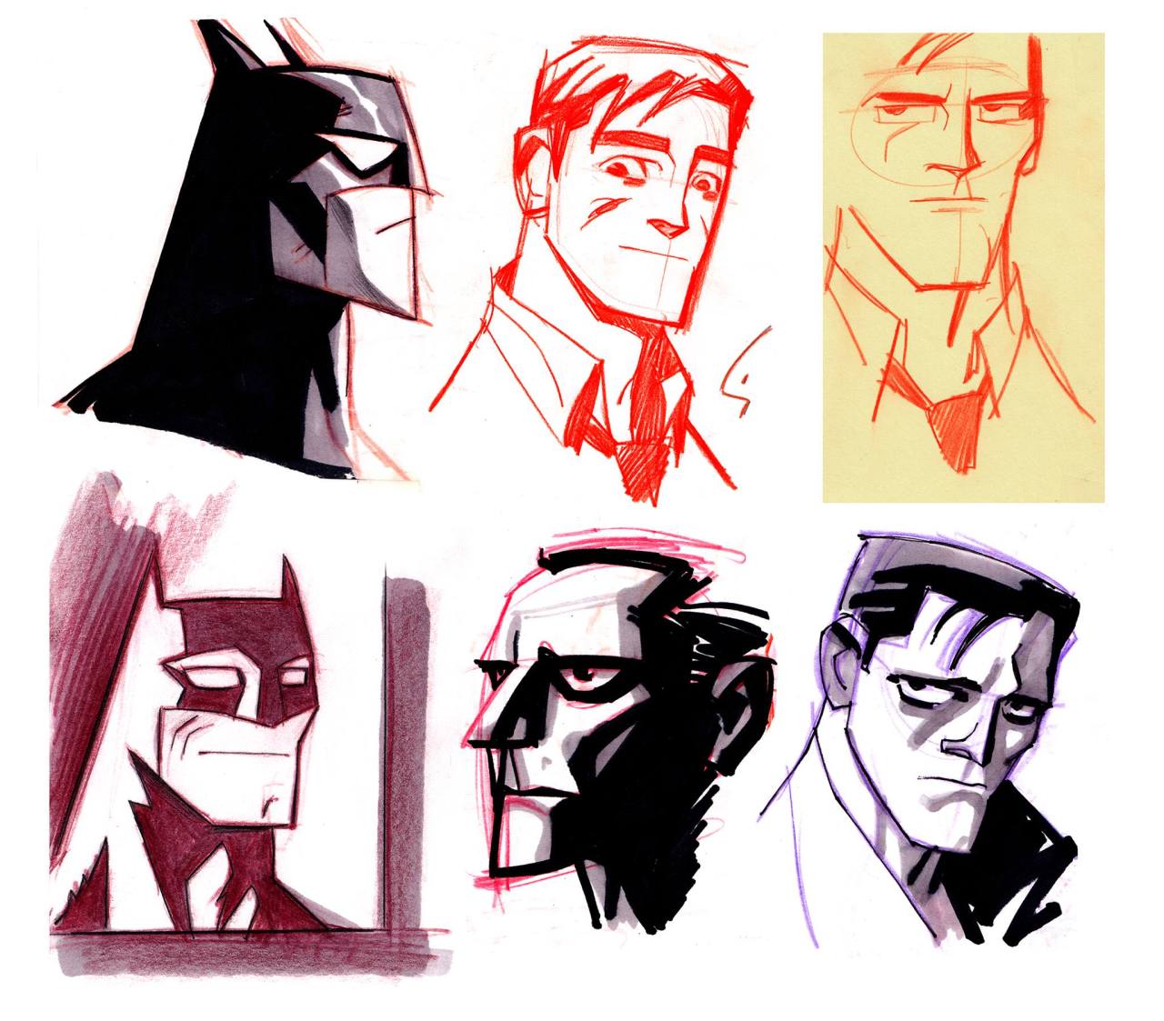 charactermodel:  Bruce Wayne, Batman, Gordon and Misc Faces by Shane Glines [ Beware