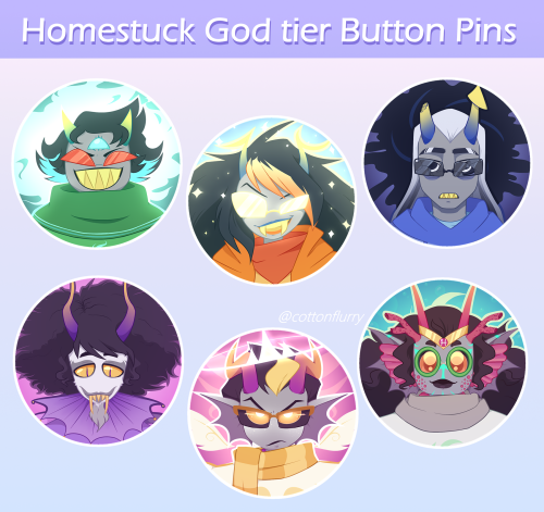 ☆ Homestuck/Hiveswap Designs STORE UPDATE ☆58 mm/2.2 in. plastic back button pins of your favorite b