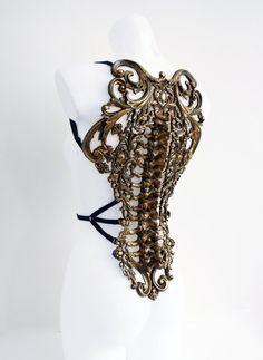 treasures-and-beauty: Gold Spine Metallic Latex Filigree Backpiece by Aconite Creations