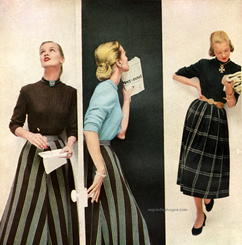 theniftyfifties: Fashions by Sacony, 1951