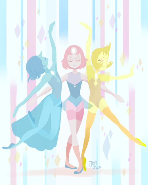 jenchenart:Pearl Fusion I love these character designs, Steven Universe is such a good show!