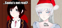 fuckyeahcombatready:  Grumpy Weiss bringing the holiday cheer :) (most) memes not ours; inspired by this post  xlthuathopec, I found them!