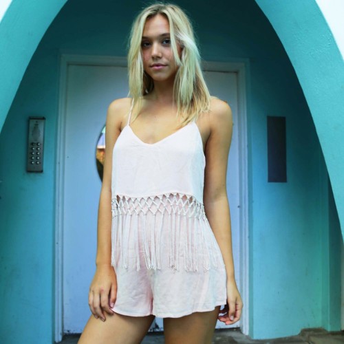 alexisren:  TASSEL PLAYSUIT DUST PINK
