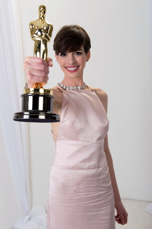 bizarre-sugar:#HQ - Anne Hathaway at 85th Academy Awards Photoshoot 2013