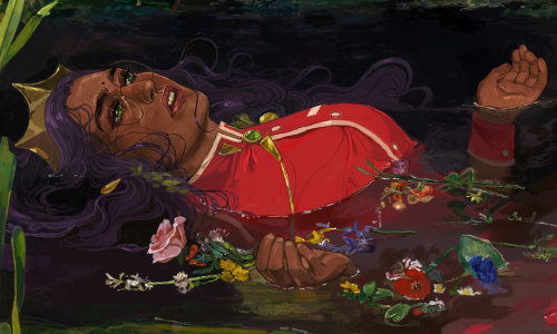 artbyalexis:anthy himemiya from revolutionary girl utena as John Everett Millais’s Ophelia! please f