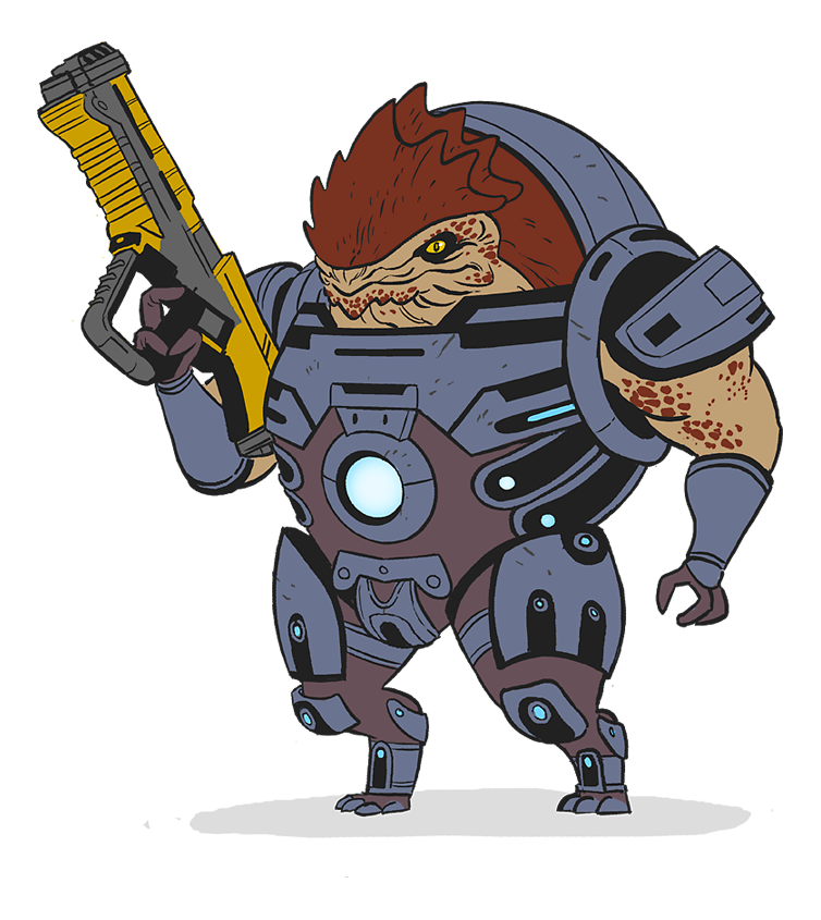 reality-ajar:  Decided to clean up and colour a krogan doodle I did a while ago 