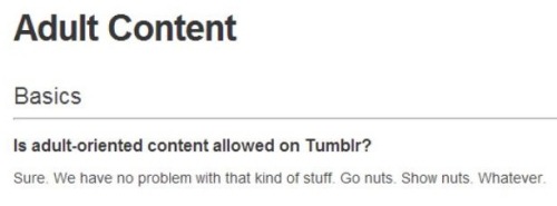 von-felden:tallymali:tallymali:remember go nuts show nuts whatever this wasnt a suggestion im talking abt tumblrs old nsfw policy Ah, the golden era. Before the purge.
