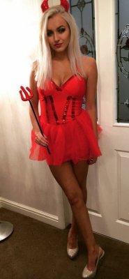 Stunning blonde wants to be a naughty devil!more