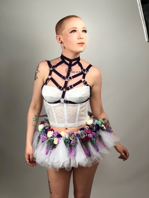 skgdesigns:The gorgeous @holy-cherries in a dark purple Dita Harness. 
