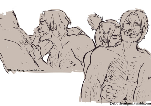 doubleenigma: McHanzo, nsfw Kissing at the right places!