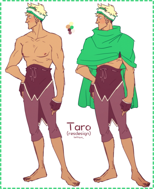 redesigned taro’s outfit!! ✌️✌️