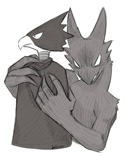 Tokoyami and Dark Shadow sketch! #MyHeroAcademia #fanart #digitalart #clipstudiopaint #tokoyamifumik