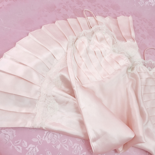 acuriousidea:Light Pink Pleated Nightgown available now at cupidityboutique.com