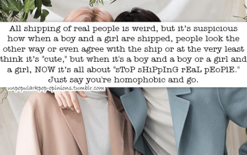 All shipping of real people is weird, but its suspicious how when a boy and a girl are shipped peopl