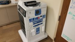 scificity:  R2-D2 Printer. We renamed our printers on the print server. My boss asked to put a sign on the printer so people knew which one was which. I got creative.http://scificity.tumblr.com