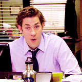 halpertjames:   jim halpert /// drunk    My FAVORITE is when he gets in the box. Like as if Pam is gonna have sex with him…in a box…in the warehouse. Then she just turns around and walks away and he trips getting out of the box. It gets