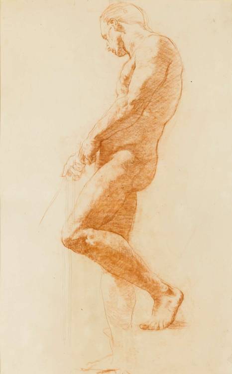 Thunderstruck9: Glyn Philpot (British, 1884-1937), Sanguine Figure Study. Red Crayon,