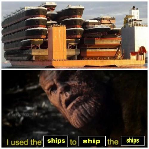 A shipping ship shipping ships