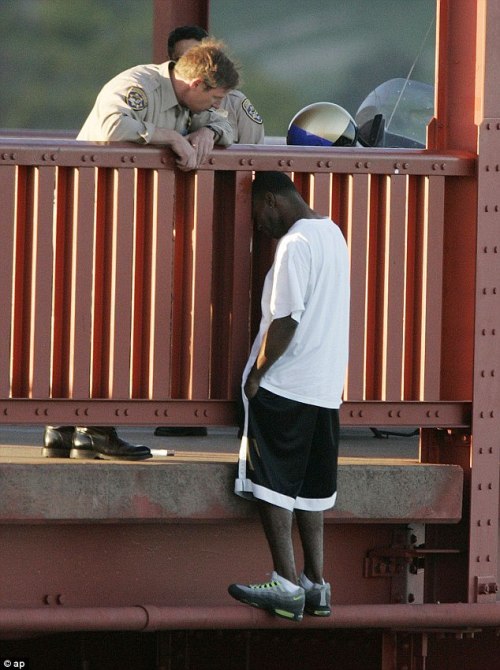 jessehimself:It was exactly 10 years ago that a photographer for the San Francisco Chronicle took this picture.That’s Kevin Berthia standing on the edge of the Golden Gate Bridge.He was 22 years old.He was depressed.He was out of a job.He was a scared