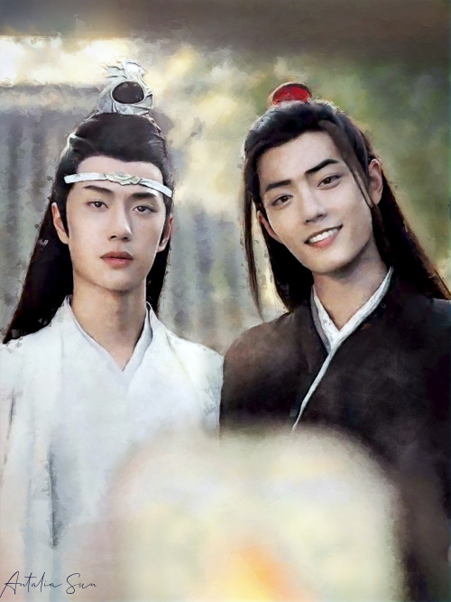 Digital Artwork of the drama ‘The Untamed’ Lan Wangji (left) / Wei Wuxian (right)About art: ‘This ar