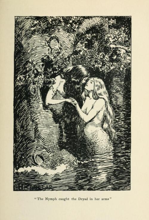 the-two-germanys: “The Nymph caught the Dryad in her arms.”The New World Fairy BookHowar