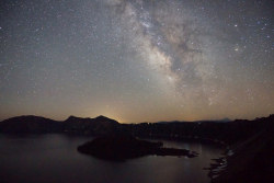 just&ndash;space:  Crater Lake with no moon.  js