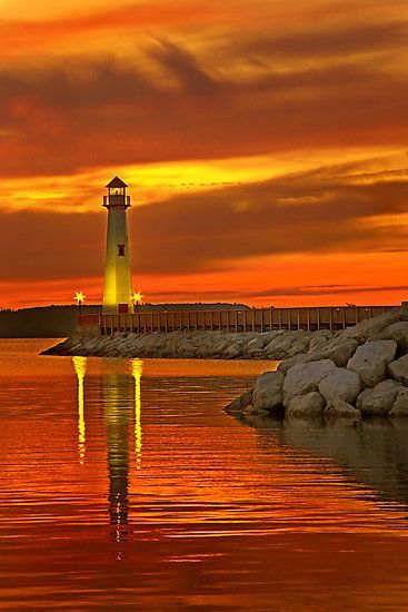 my-world-of-colour:  Wawatam Lighthouse in St. Ignace by John Absher