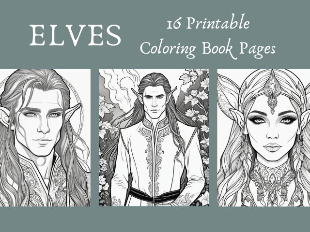 ELVES 16 Printable Coloring Book Pages paganpapercraft on Tumblr