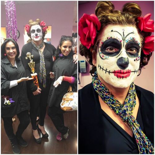 We won first place in our Beauty School Halloween contest!  Makeup by ME 🎉🎉🎉🎉 by missmeena1