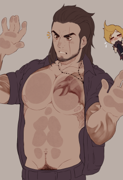 ruisselait:  Some of these caves can get a little too tight for Gladio :(