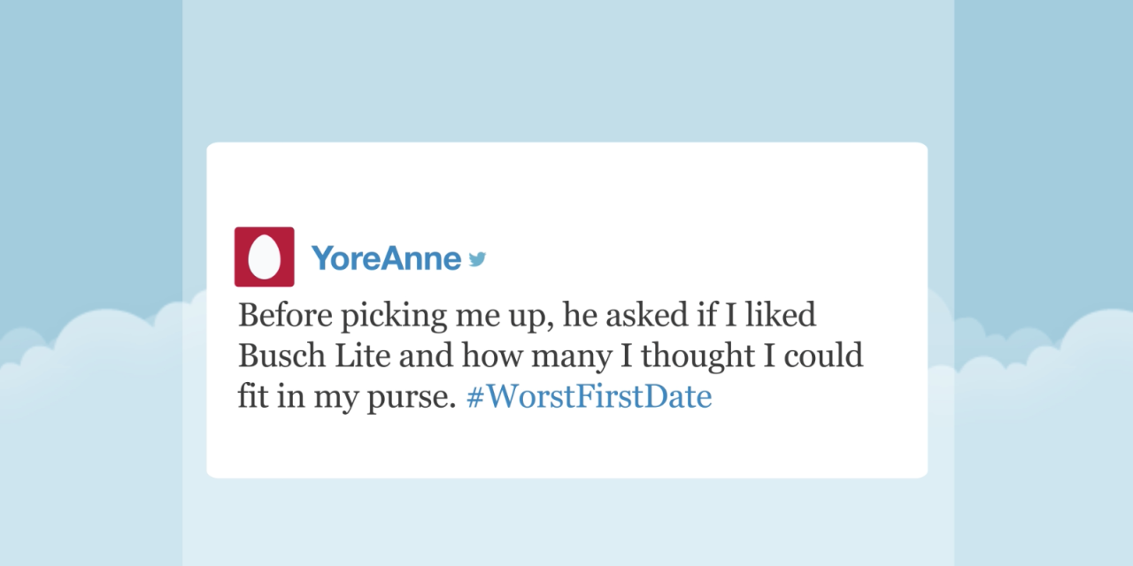 tastefullyoffensive:  Video: Tonight Show Hashtags: #WorstFirstDate  I went out